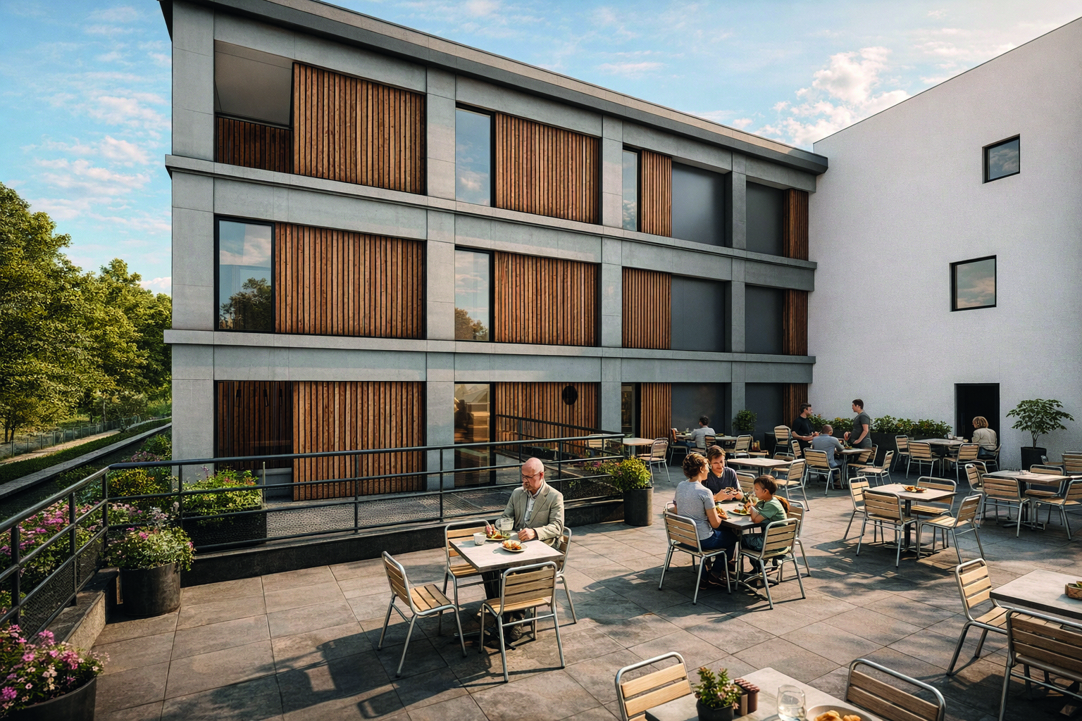 Terrasse privative aménagée